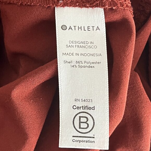Athleta Skyline Pants Size 12 Cinnamon Brown Paper Bag‎ Waist  like new - Picture 5 of 7